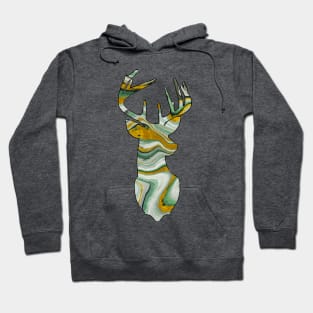 Green Geode gemstone deer - Wiccan Hoodie